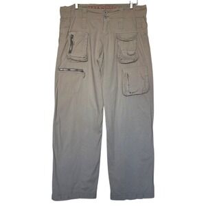 Pete & Greta Poplin Cargo Pants Y2K Size 10 Neutral Relaxed Wide Leg Utility